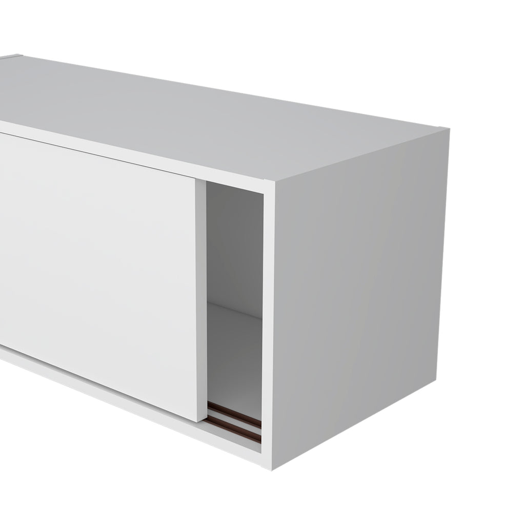Anegam Floating Cabinet with Sliding Door, White - Grand Goldman