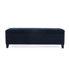 Indoor Dark Blue Storage Ottoman Bench - 51.25''L Upholstered Entryway Bench with Hidden Storage, 300lbs Weight Capacity for Living Room, Bedroom & Hallway - Grand Goldman Shop
