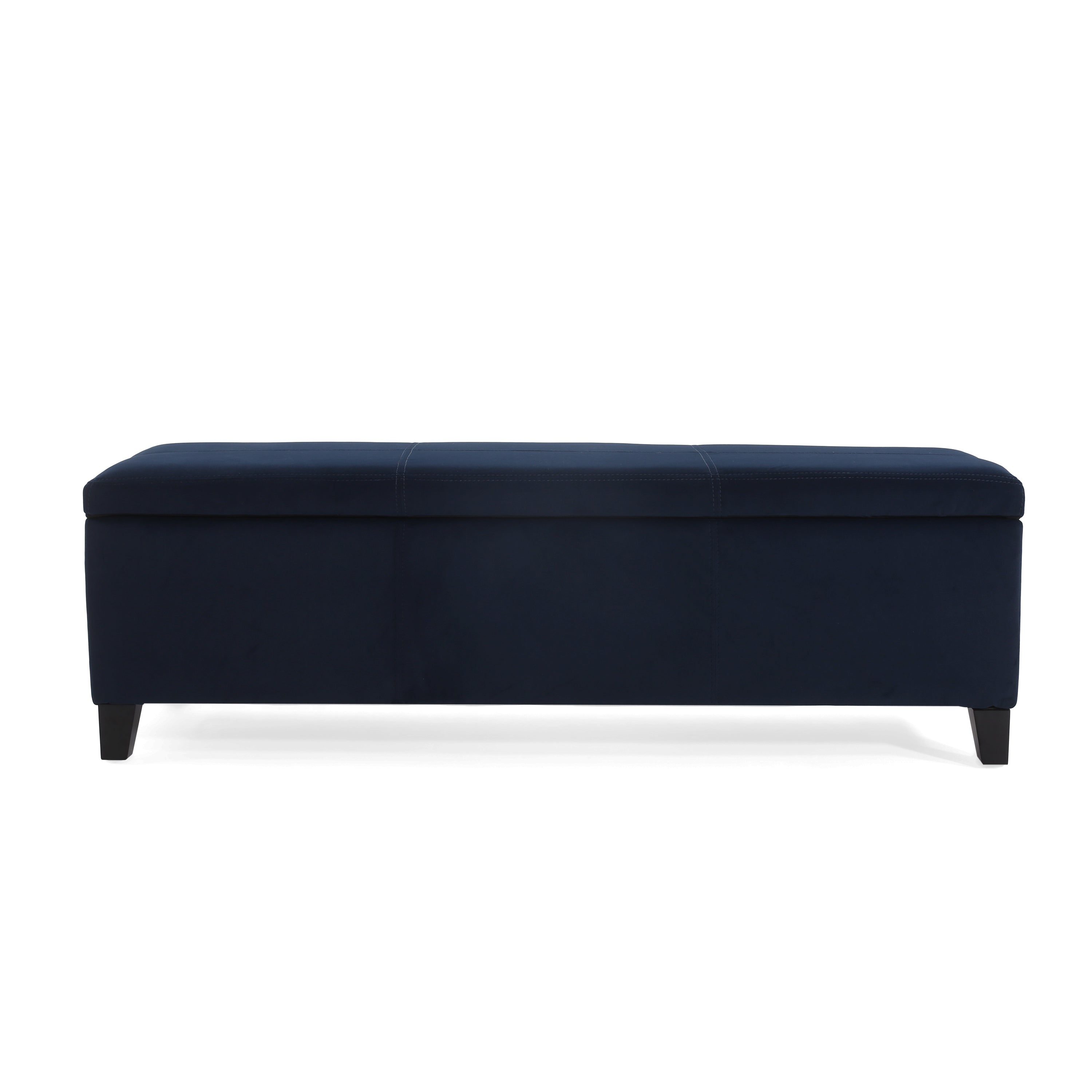 Indoor Dark Blue Storage Ottoman Bench - 51.25''L Upholstered Entryway Bench with Hidden Storage, 300lbs Weight Capacity for Living Room, Bedroom & Hallway - Grand Goldman Shop