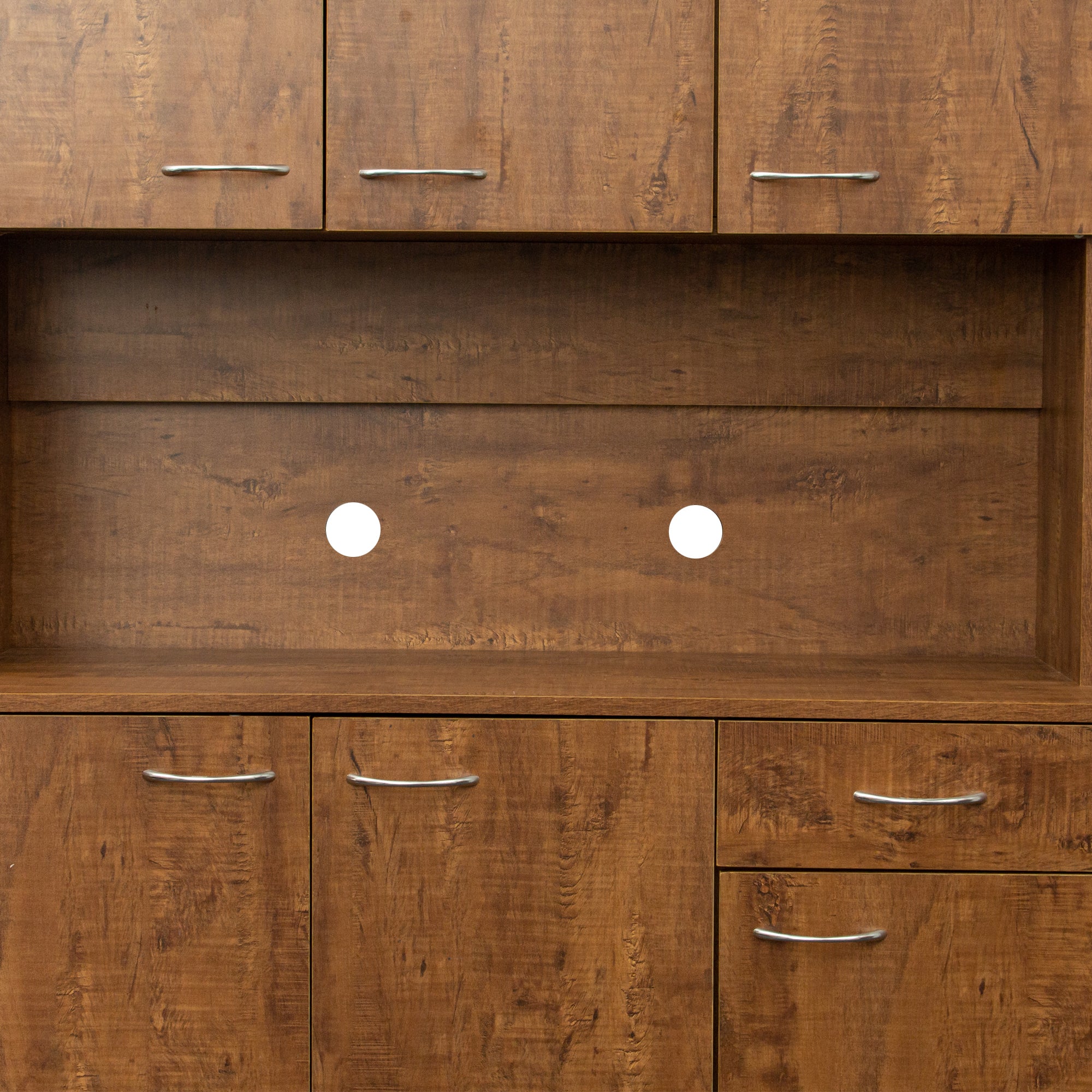 70.87' Tall Wardrobe& Kitchen Cabinet, with 6-Doors, 1-Open Shelves and 1-Drawer for bedroom,Walnut - Grand Goldman Shop