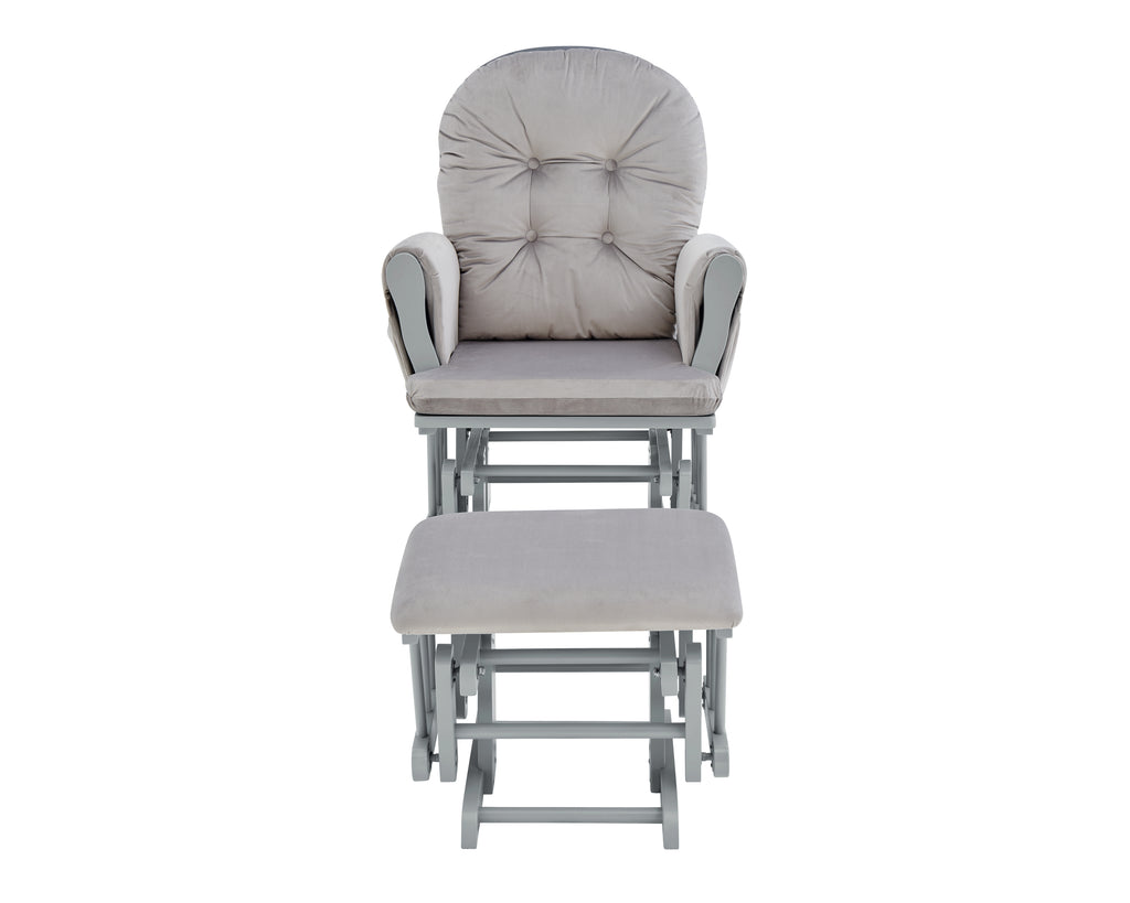 Mason Glider and Ottoman Gray Wood and Light Gray Fabric - Grand Goldman Shop
