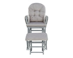 Mason Glider and Ottoman Gray Wood and Light Gray Fabric - Grand Goldman Shop