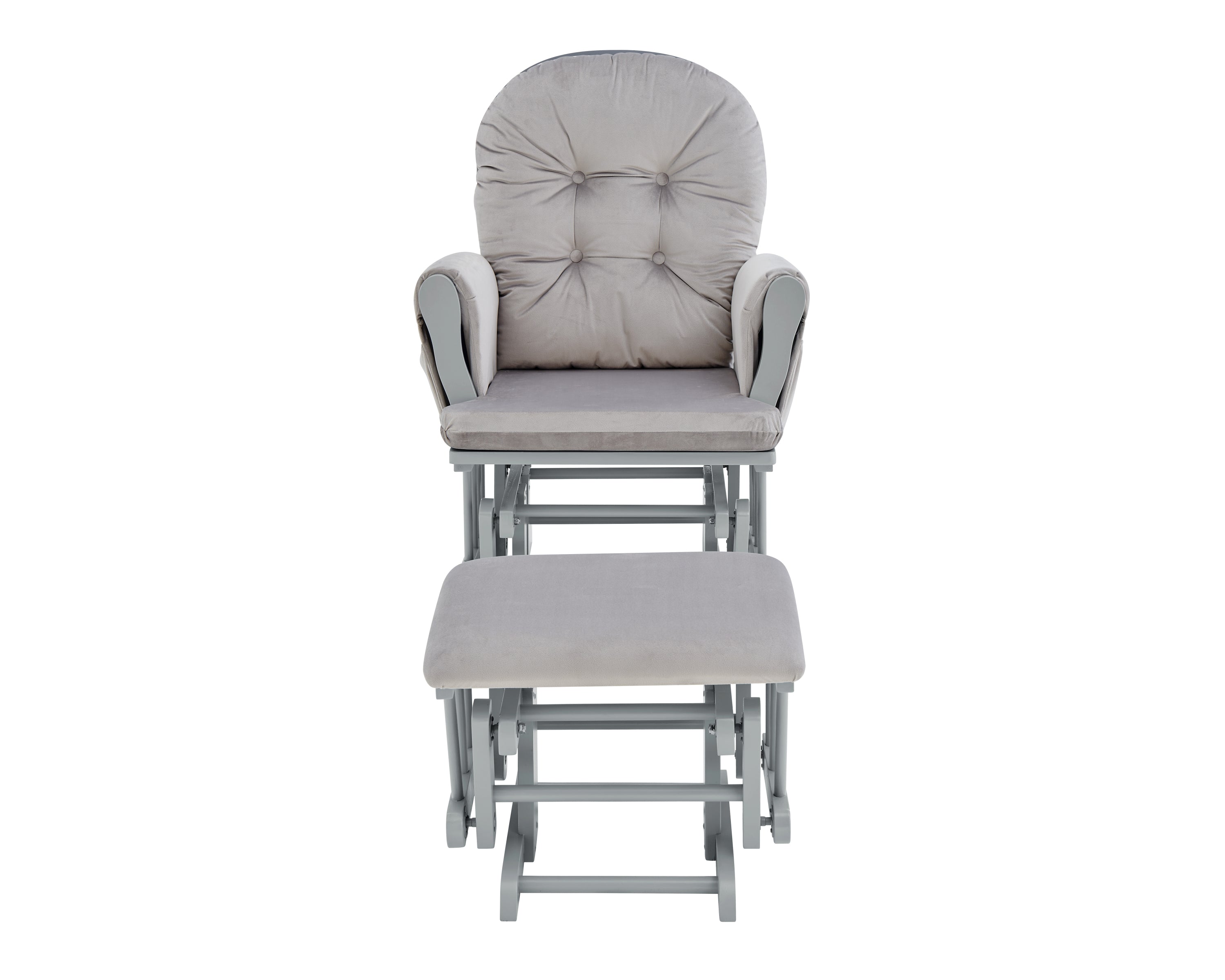 Mason Glider and Ottoman Gray Wood and Light Gray Fabric - Grand Goldman Shop