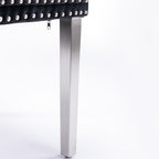 Nikki Collection Modern, High-end Tufted Solid Wood Contemporary Velvet Upholstered Dining Chair with Chrome Stainless Steel Plating Legs,Nailhead Trim,Set of 2,Black and Chrome, SW1701BK - Grand Goldman Shop