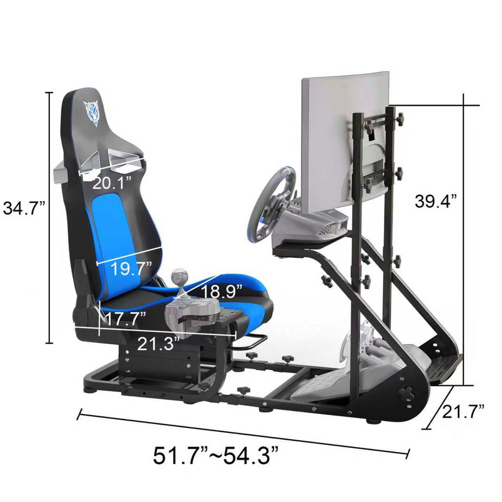Enhanced and stable racing wheel cockpit, compatible with Fanatec, PXN, Thrustmaster, and Logitech adjustable driving simulat