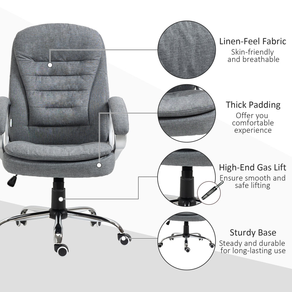 High Back Home Office Chair Executive Computer Chair with Adjustable Height,  Gray - Grand Goldman