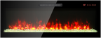 60 inch recessed ultra thin tempered glass front wall mounted electric fireplace with remote and multi color flame & emberbed, LED light heater - Grand Goldman Shop