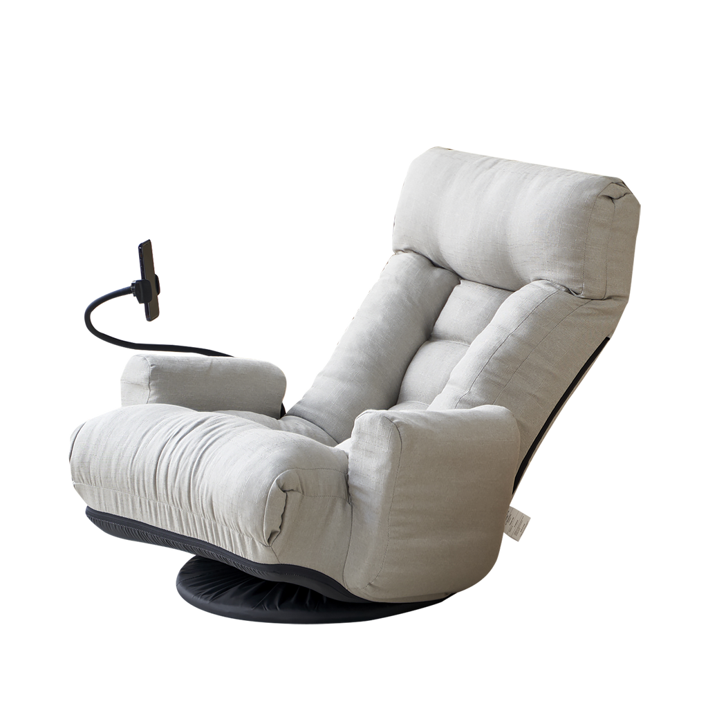 Adjustable Greay Swivel Lounge Chair with 360-Degree Rotating Seat and Headrest Support, Leisure Chair Deck Chair - Game Chair for Living Room - Grand Goldman Shop