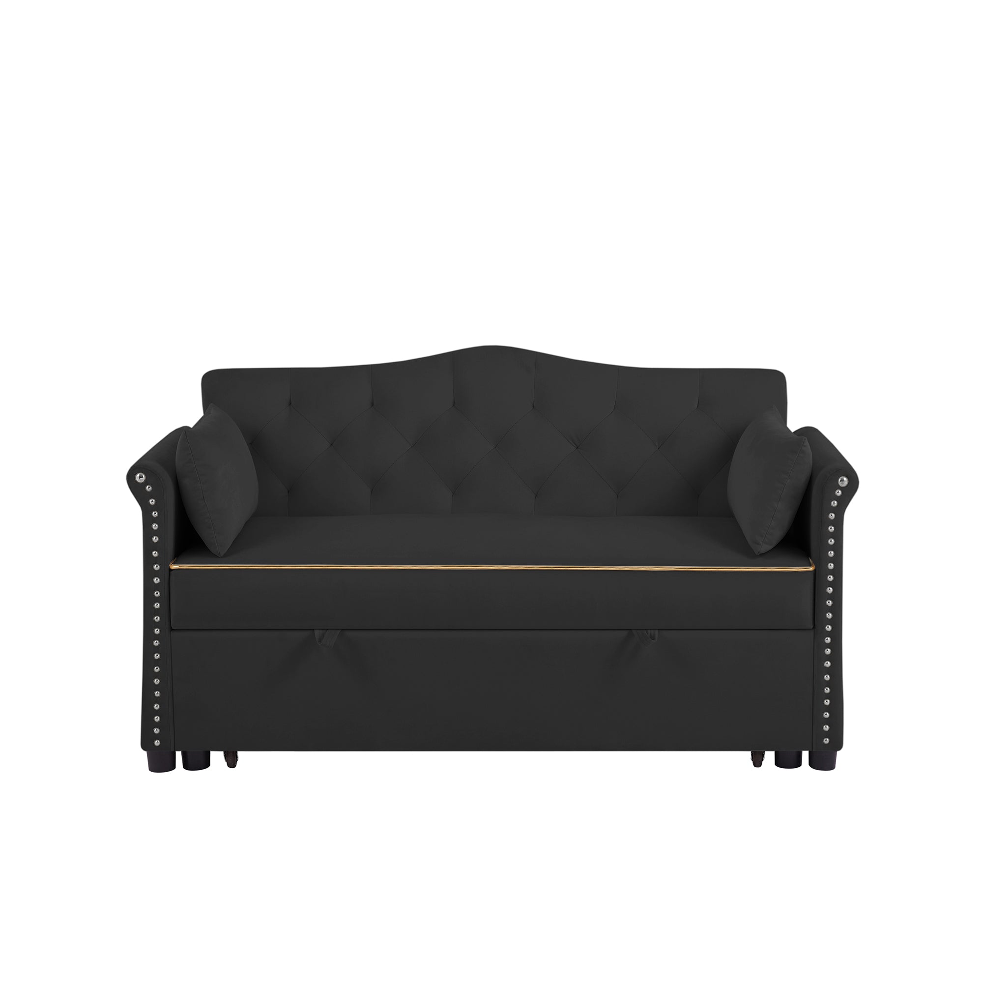 Black Velvet Sleeper Sofa Bed - Grand Goldman Shop
