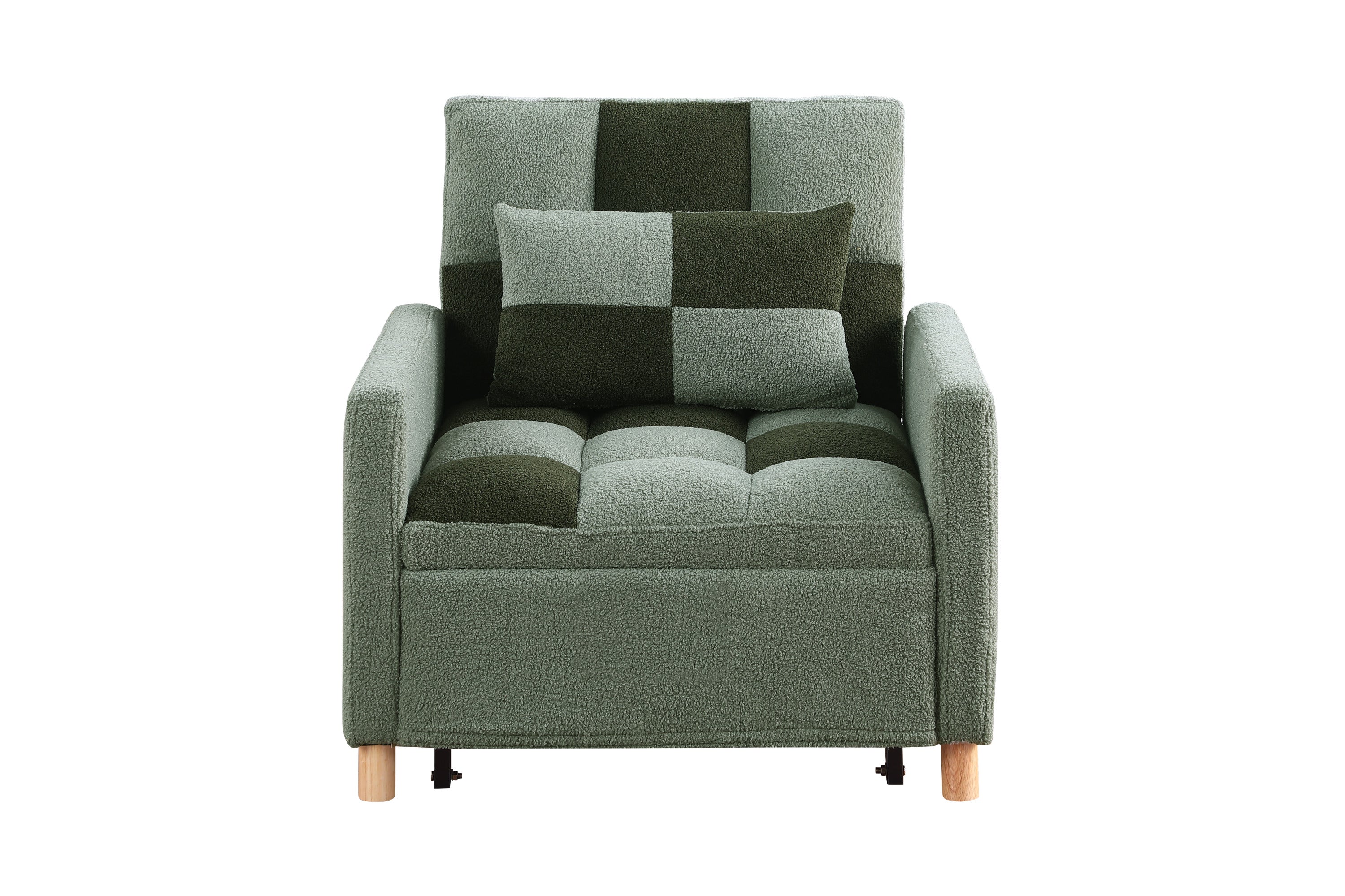 Convertible Sleeper Sofa Chair Bed, Adjustable Chair with Pillow, Multi-Functional Sleeper Chair with Soft Teddy Fabric for Living Room, Dorm, Apartment, Bedroom or Office - Grand Goldman Shop