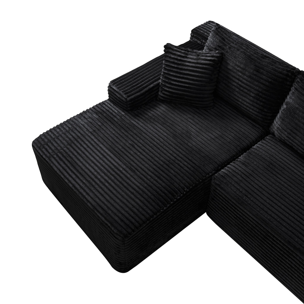 106.3' Cloud Modular Sectional Sofa Couch with L-Shape Chaise, Modern Minimalist Upholstered Couches for Living Room Bedroom, Deep Seat Corner Couch, No Assembly Required - Grand Goldman Shop