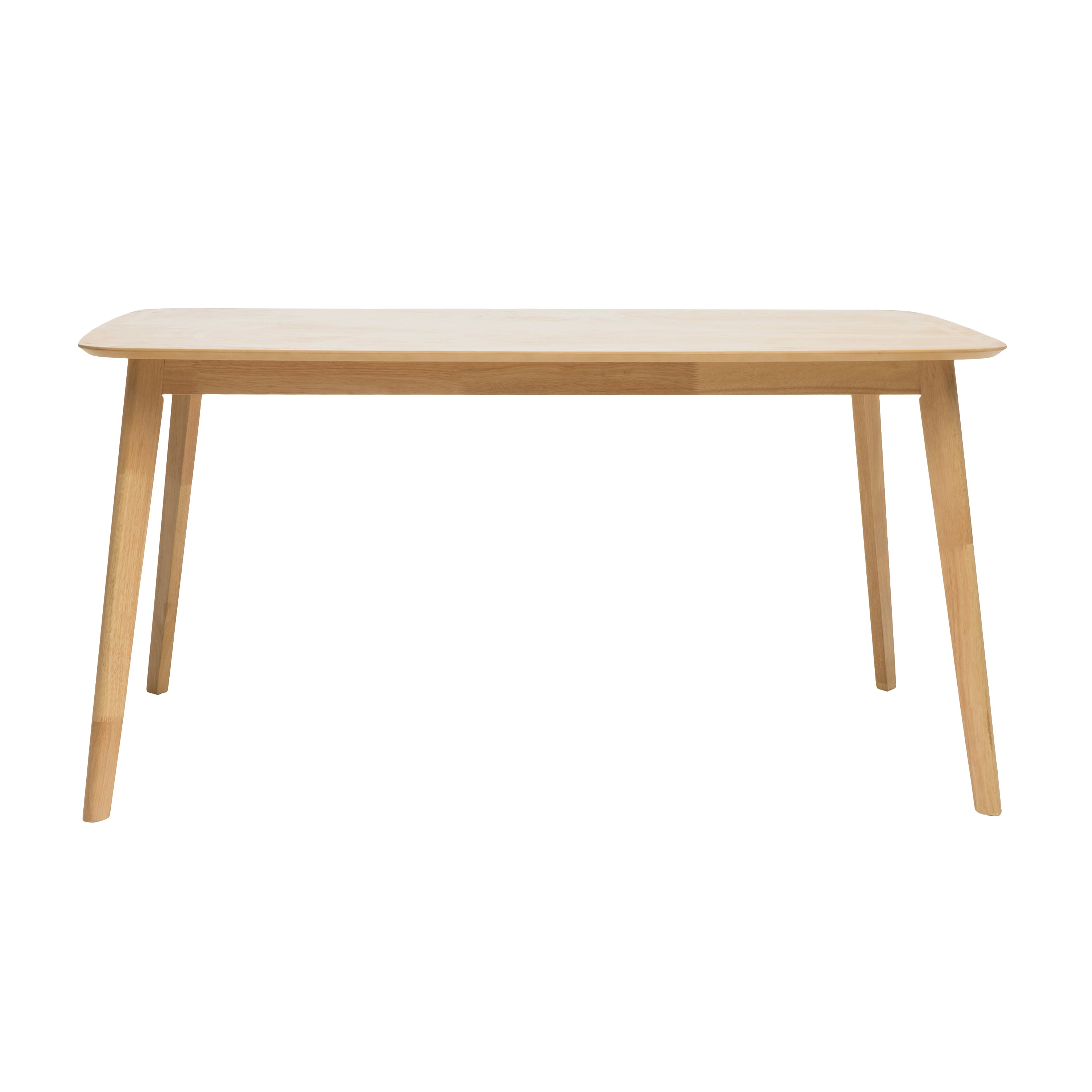 Retro Mid-Century Dining Table with Faux Wood Top and Natural Solid Wood Legs, 59-inch - Grand Goldman Shop