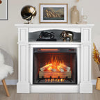 23 inch Infrared  heating electric fireplace insert, with log set & realistic flame, remote control with timer, overheating protection - Grand Goldman Shop