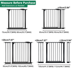Black Pressure-Mounted Baby Gate for Stairs and Doorways, 29.5-44.1' Wide, Steel and ABS Construction, Easy Walk-Through Safe