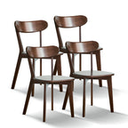 Natural Oak Dining Chair Set of 4 - Solid Wood, Comfortable Design, Walnut Finish, 19.69x18.50x31.50 inches - Grand Goldman Shop