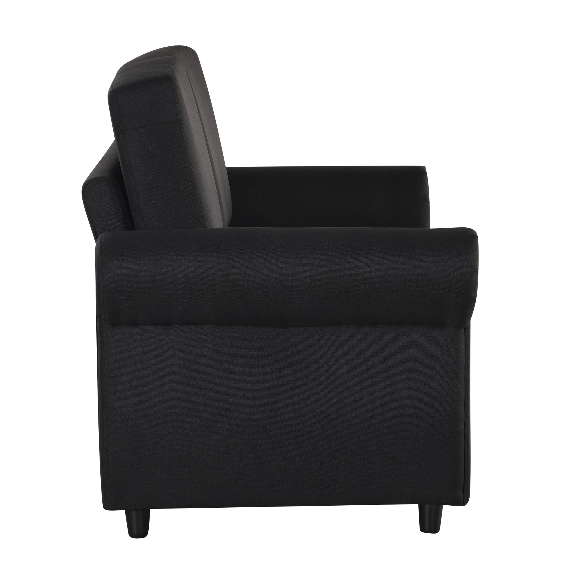 Orisfur Pull Out Sofa Bed Loveseat Sleeper with Twin Size Memory Foam Mattress & USB Ports, Black Linen - Grand Goldman Shop