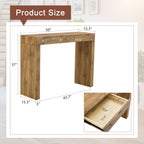 Elegant Natural Wood Grain Bar Table-50 Inches Long, a Practical Choice for Modern Homes.Wood Grain Texture Sticker,Equipped With Two Drawers.Serving As A Bar Table Or A Desk. - Grand Goldman Shop