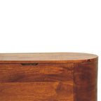 Solid Wood Chestnut Rounded Lid-Up Blanket Box, Storage Box - Grand Goldman Shop