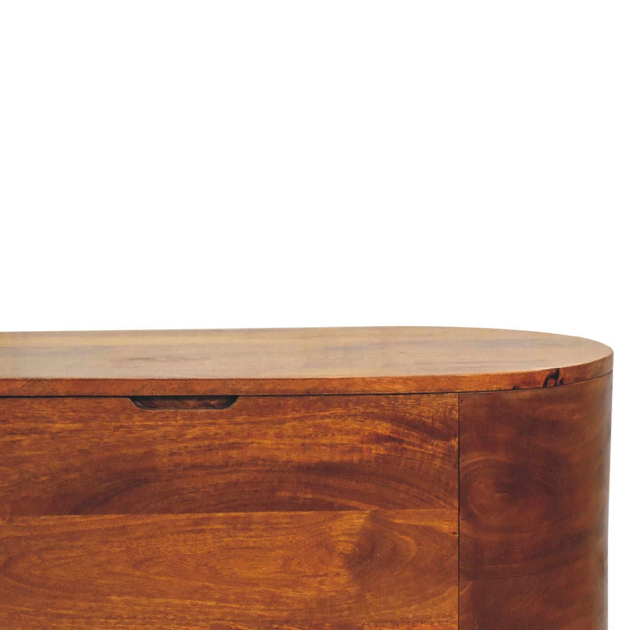 Solid Wood Chestnut Rounded Lid-Up Blanket Box, Storage Box - Grand Goldman Shop