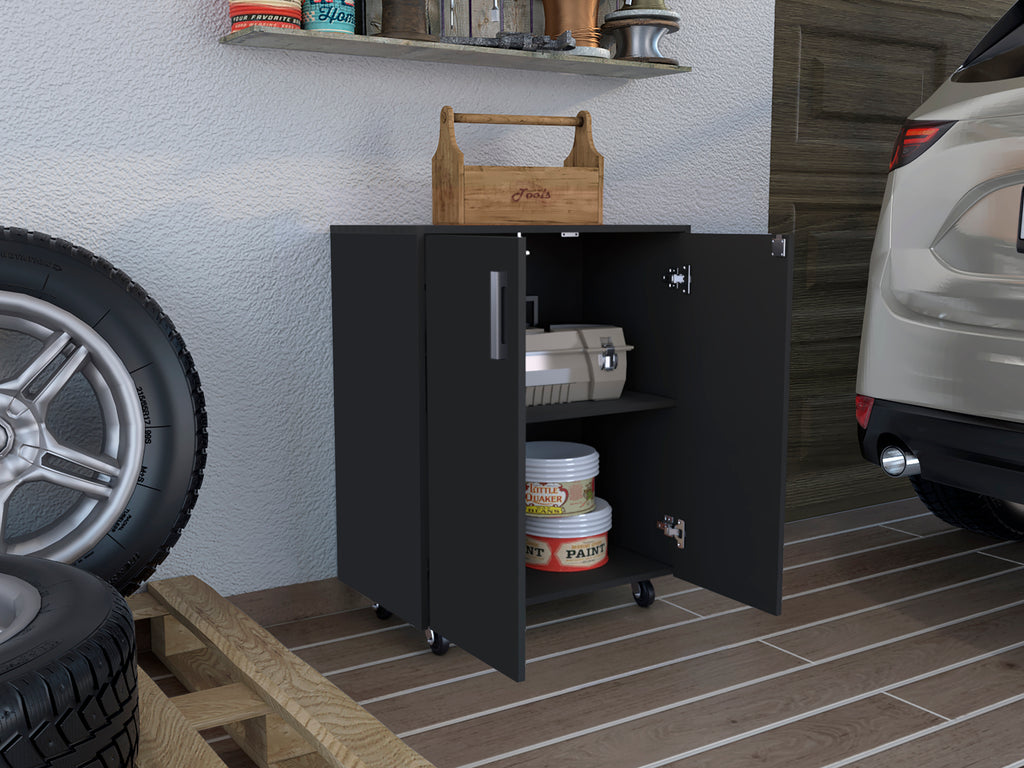 Storage Cabinet Lions, Double Door and Casters, Black Wengue Finish | Premium Home Decor - Grand Goldman