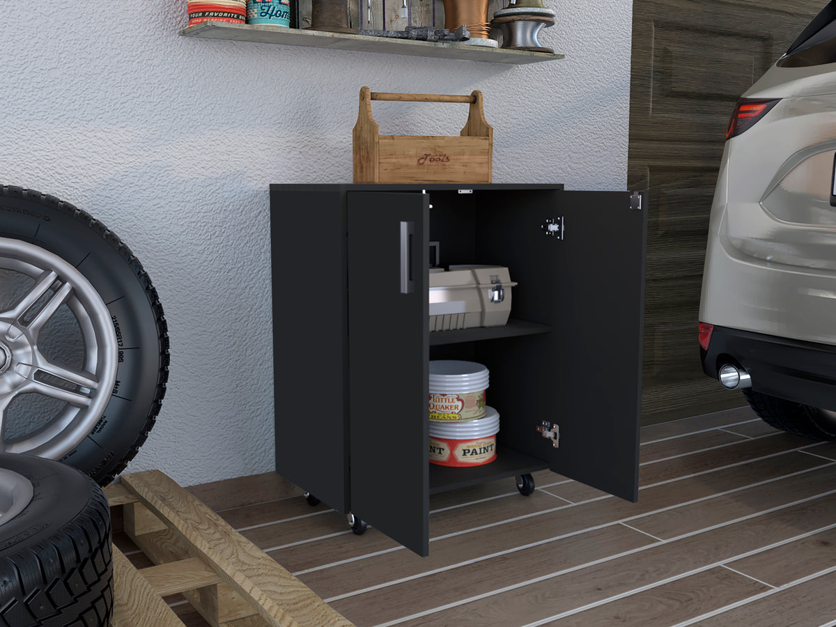Storage Cabinet Lions, Double Door and Casters, Black Wengue Finish | Premium Home Decor - Grand Goldman