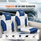 Boat Seats, 21.85' High Back Boat Seat, Folding Boat Chair with Thickened Sponge Padding and Hinge, Fold-Down Boat Captain Ch
