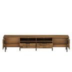 Mid Century TV Stand with 2 Drawers, Media Console Table for TVs up to 85'', Natural Finish Storage Cabinet with Cable Management, 78.7'' x 15.7'' x 17.7'' - Grand Goldman Shop