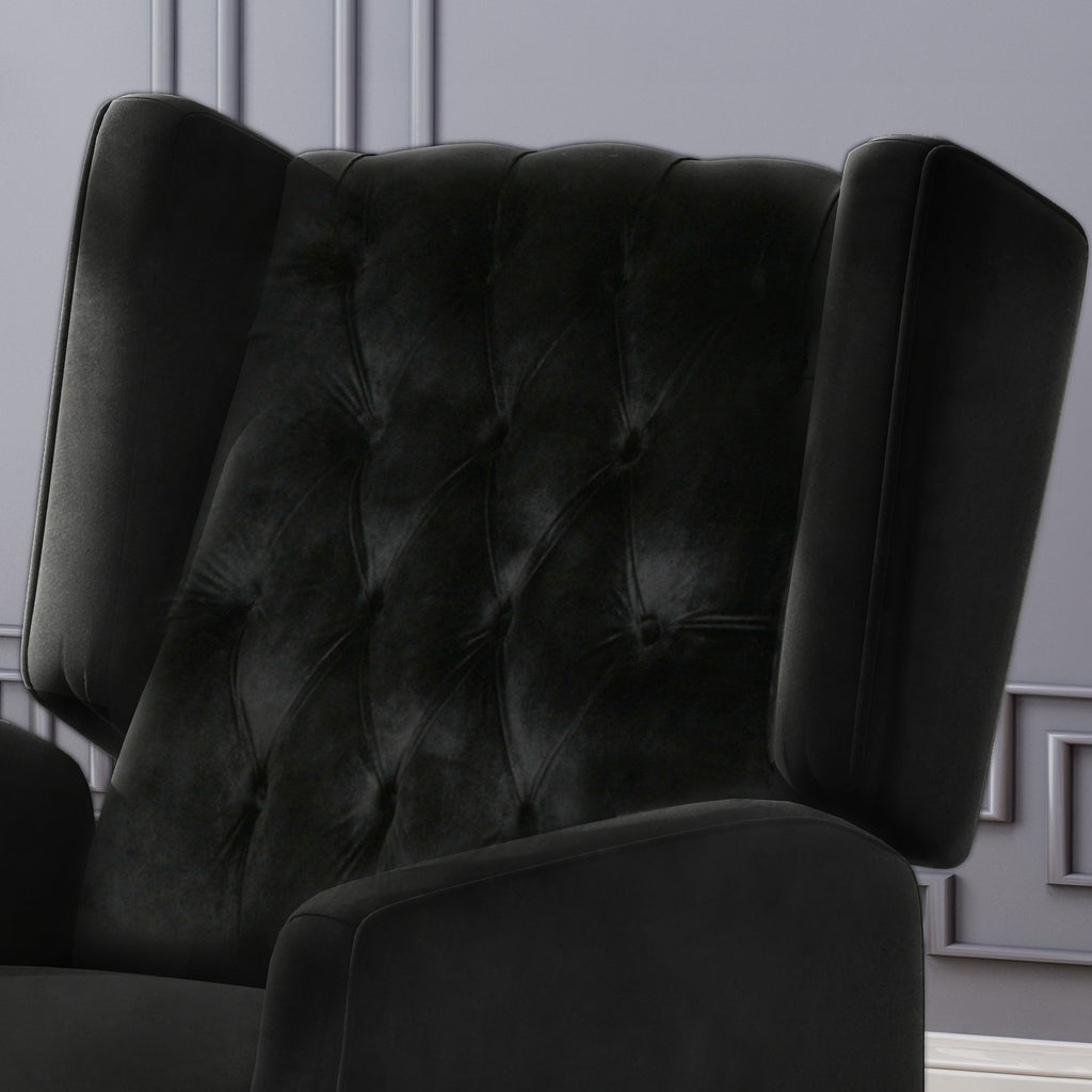 Pushback Recliner Chair, Fabric Armchair Push Back Recliner with Rivet Decoration, Mid Century Wingback Accent Chair for Living Room, Bedroom - Grand Goldman Shop
