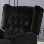 Pushback Recliner Chair, Fabric Armchair Push Back Recliner with Rivet Decoration, Mid Century Wingback Accent Chair for Living Room, Bedroom - Grand Goldman Shop