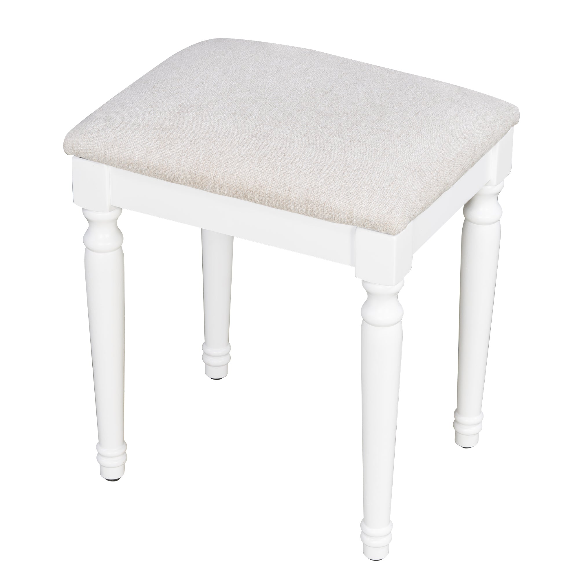 44.37 ' Makeup Vanity Desk with 13 Hollywood Bulbs and 3 Lighting Modes, Dressing Table with Tri-Fold Mirror   Large Vanity Table with 5 Drawers and Shelves and  Charging Station for Bedroom, White - Grand Goldman Shop