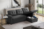Convertible Upholstered Sectional Sofa with Pull-out Chaise - Grand Goldman Shop