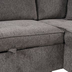 104.5' Modern L-Shape 3 Seat Reversible Sectional Couch, Pull Out Sleeper Sofa with Storage Chaise and 2 Stools for Living Room Furniture Set,Knox Charcoal (old sku:SG000431AAA) - Grand Goldman Shop
