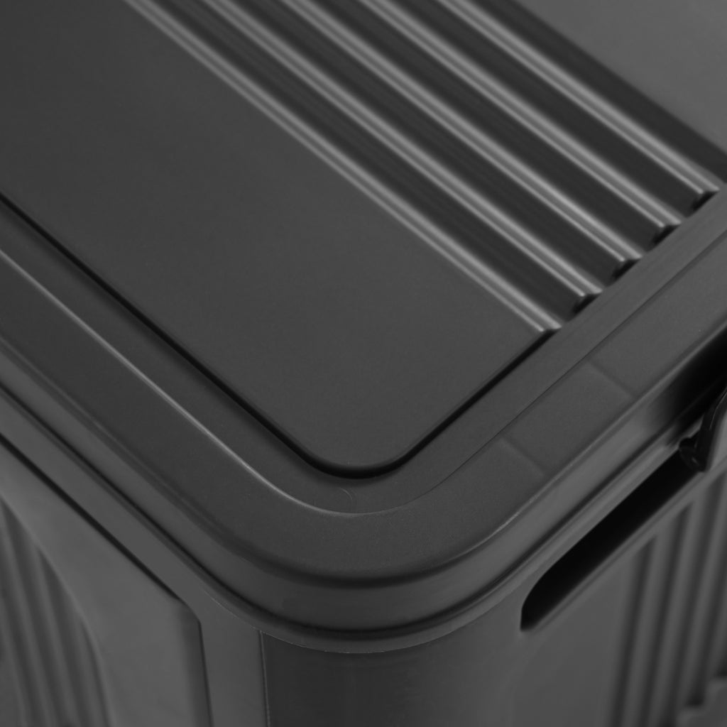 Black,20' Side Wide Folding Storage Cabinet ,5 Tiers,19.69'×11.81'×50.00',Collapsible Storage Bins with Magnetic Door, Plastic Storage Cabinet with Wheels - Grand Goldman Shop