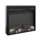 23 inch electric fireplace insert, ultra thin heater with log set & realistic flame, remote control with timer, overheating protection - Grand Goldman Shop