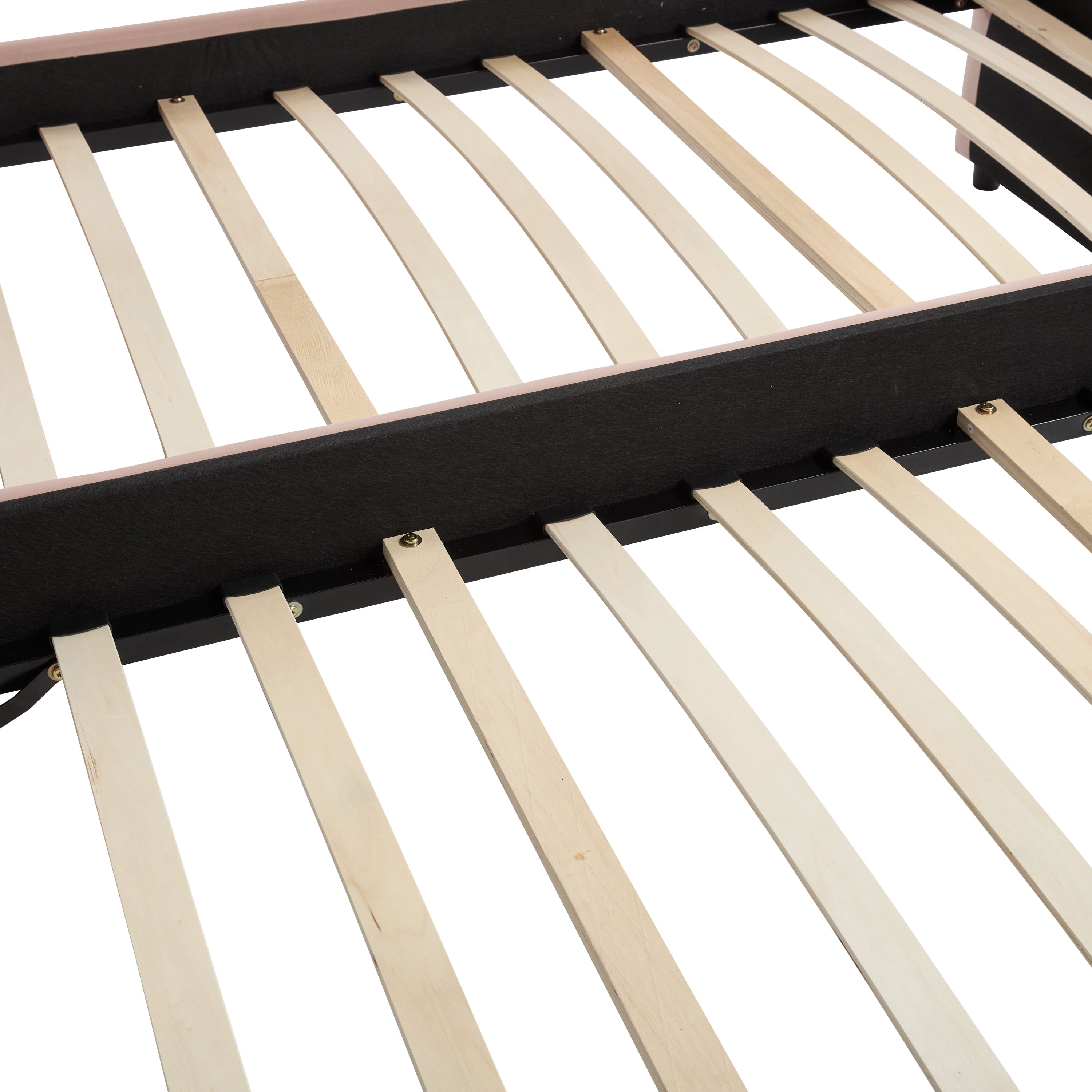 Pink velvet daybed, sturdy wooden bed frame, modern diamond grid pull-out design, perfect for bedroom, living room furniture - Grand Goldman Shop