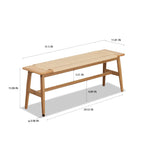 Woven Design Natural Oak Wood Dining Bench with Handwoven Cane Seat for Versatile Home Use - Grand Goldman Shop