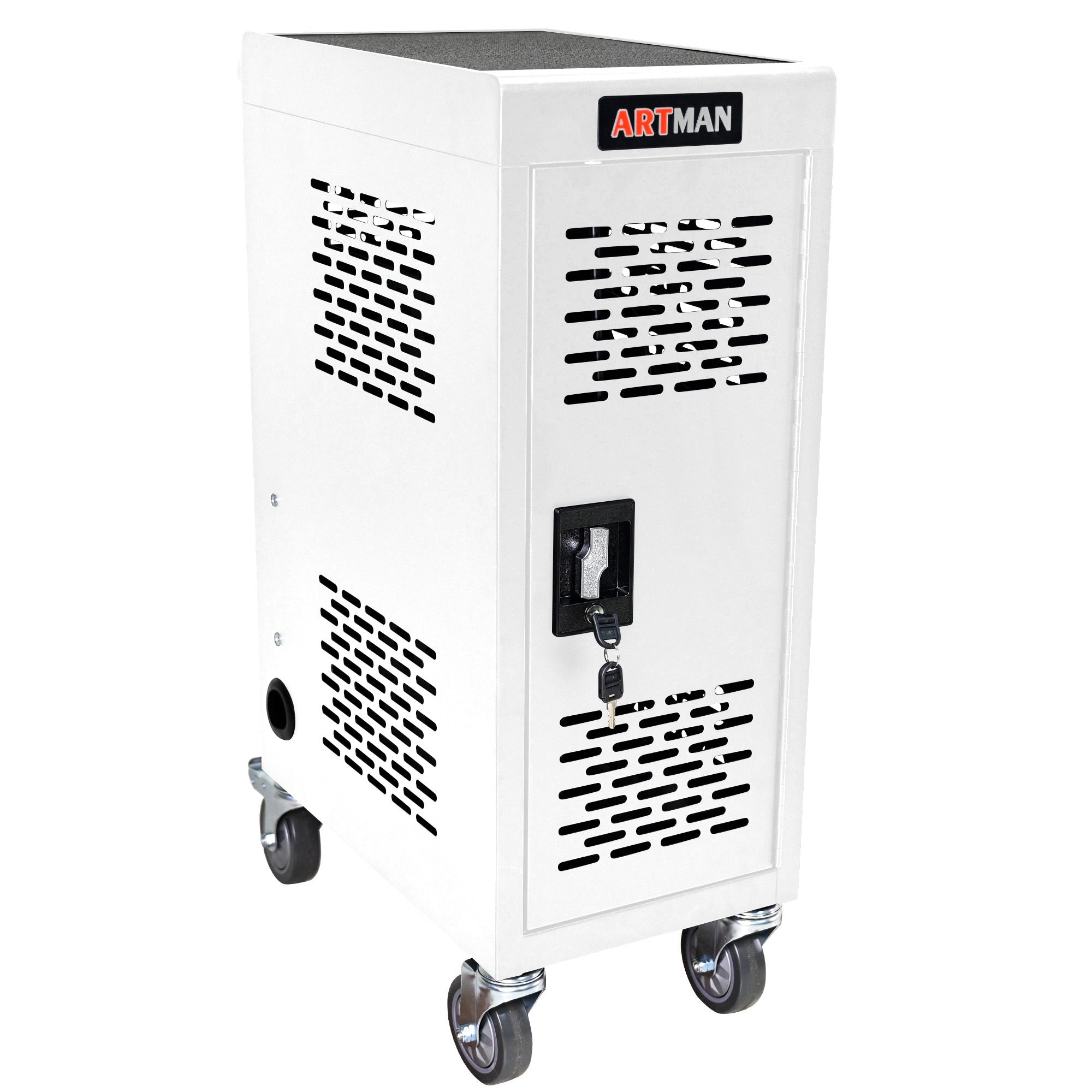 16 Bay Mobile School Charging Cart Station for Chromebook, Tablet and Laptop Computer with Power Strip Included - White | Pre