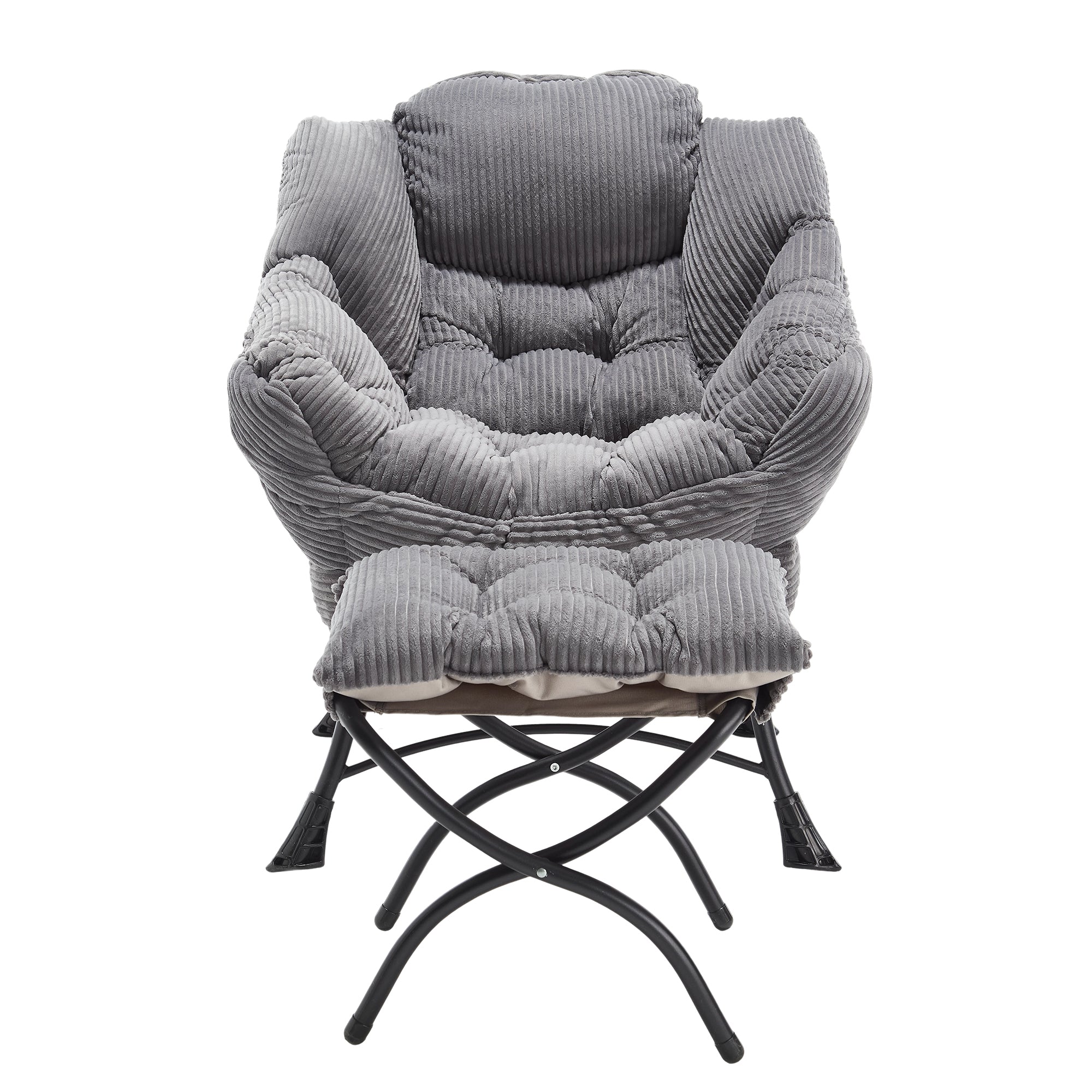 Lazy Chair with Ottoman, Modern Lounge Accent Chair with Armrests and a Side Pocket, Leisure Upholstered Sofa Chair Reading Chair with Footrest for Small Space, Corner Chair-Grey - Grand Goldman Shop