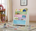 Kids Funnel Charlie White Kids Wooden Canvas Sling Magazine Bookcase | Premium Home Decor - Grand Goldman