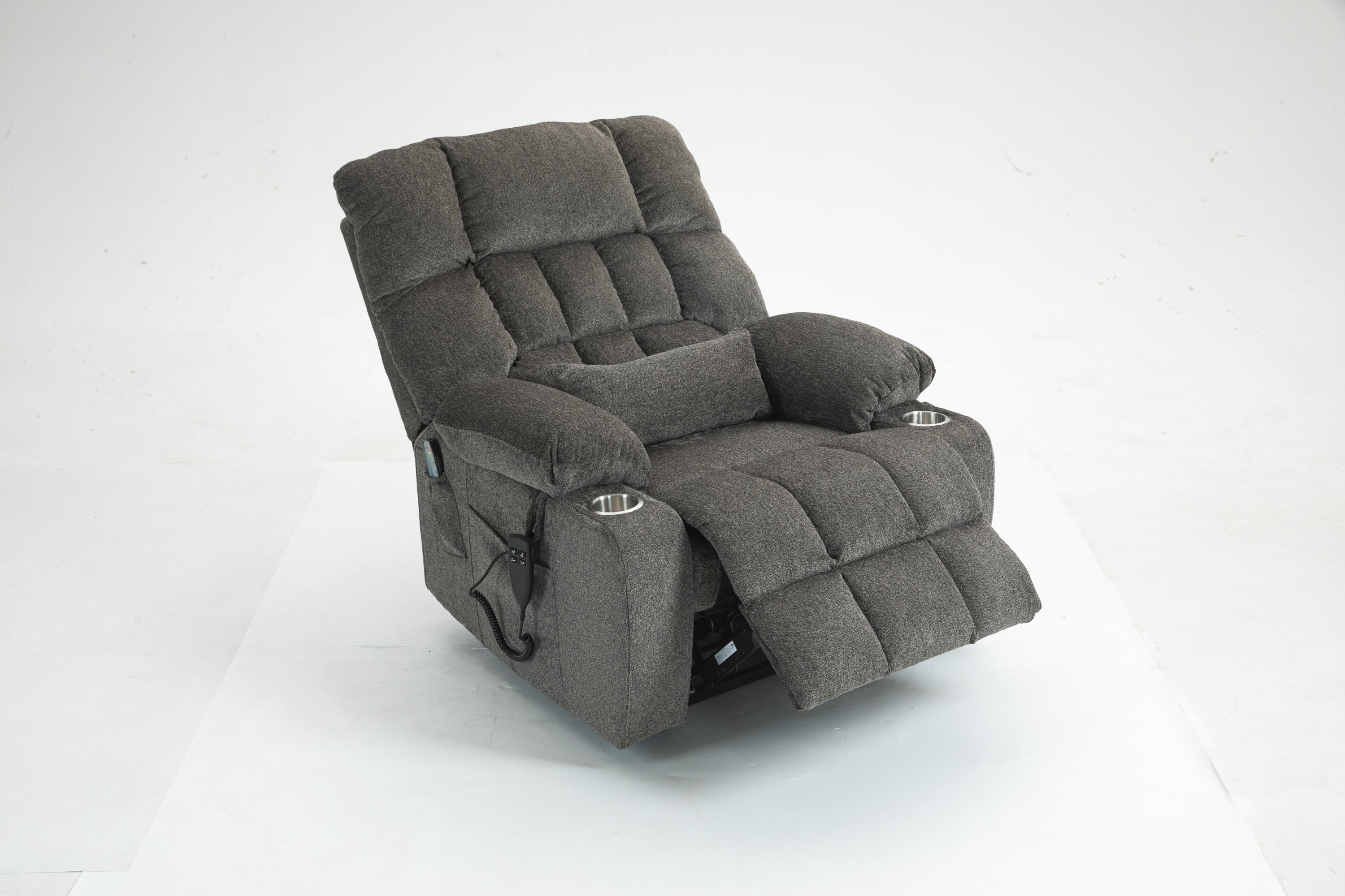 Lift Chair for Big and Tall Person with Inconvenient Legs: High Density Foam Lift Sofa with Heat and Massage, 2 Pockets, 2 Cup Holder, 2 Remote, OKIN Motor - Grand Goldman Shop