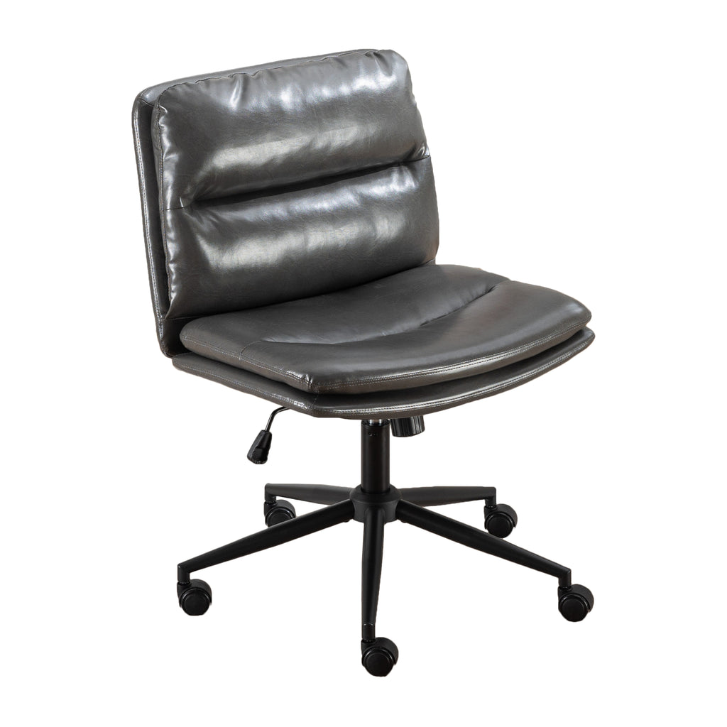 Bizerte Adjustable Swivel Criss-Cross Chair, Wide Seat/ Office Chair /Vanity Chair, Gray | Premium Home Decor - Grand Goldman