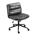 Bizerte Adjustable Swivel Criss-Cross Chair, Wide Seat/ Office Chair /Vanity Chair, Gray | Premium Home Decor - Grand Goldman