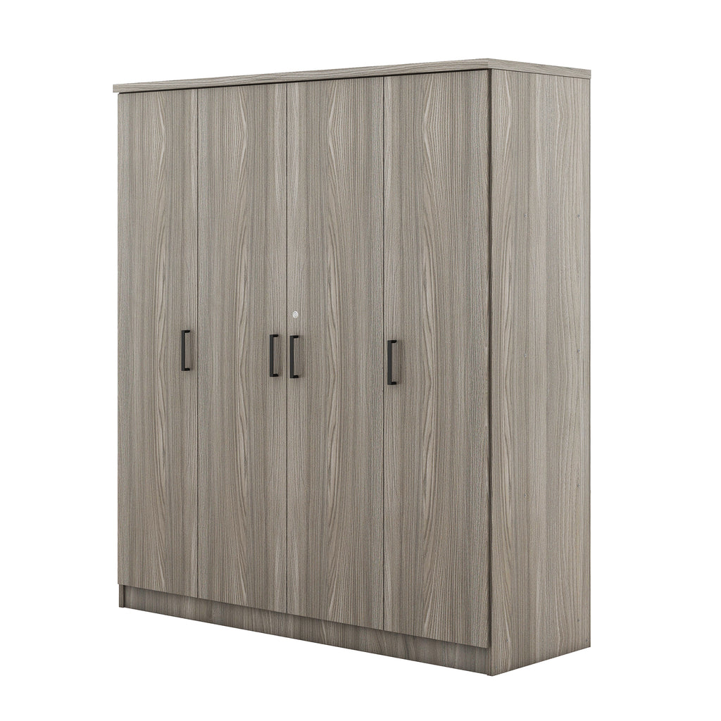 4-Door Wardrobe with 1 Drawer, Gray - Grand Goldman Shop