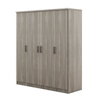 4-Door Wardrobe with 1 Drawer, Gray - Grand Goldman Shop