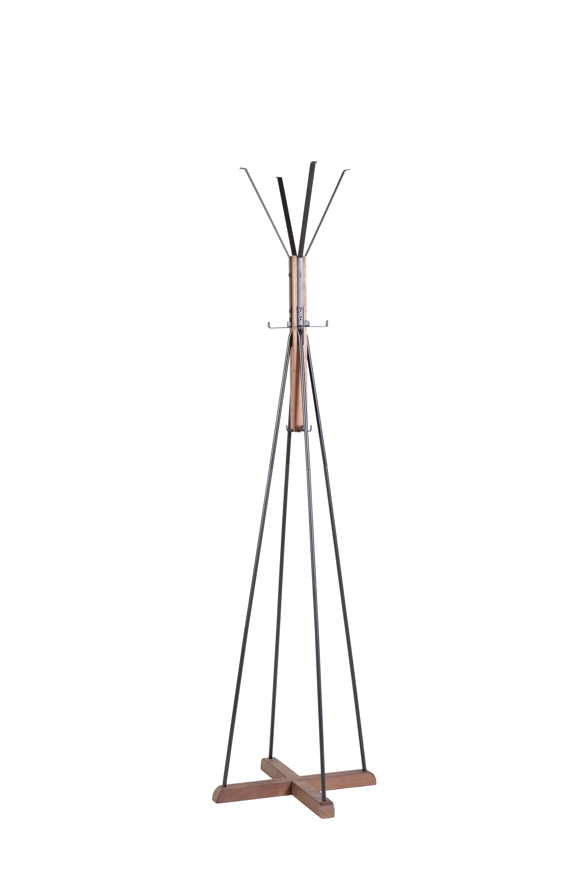 Reclaimed Wood and Metal Freestanding Coat Rack with Hooks use in bedroom, living room - Grand Goldman Shop