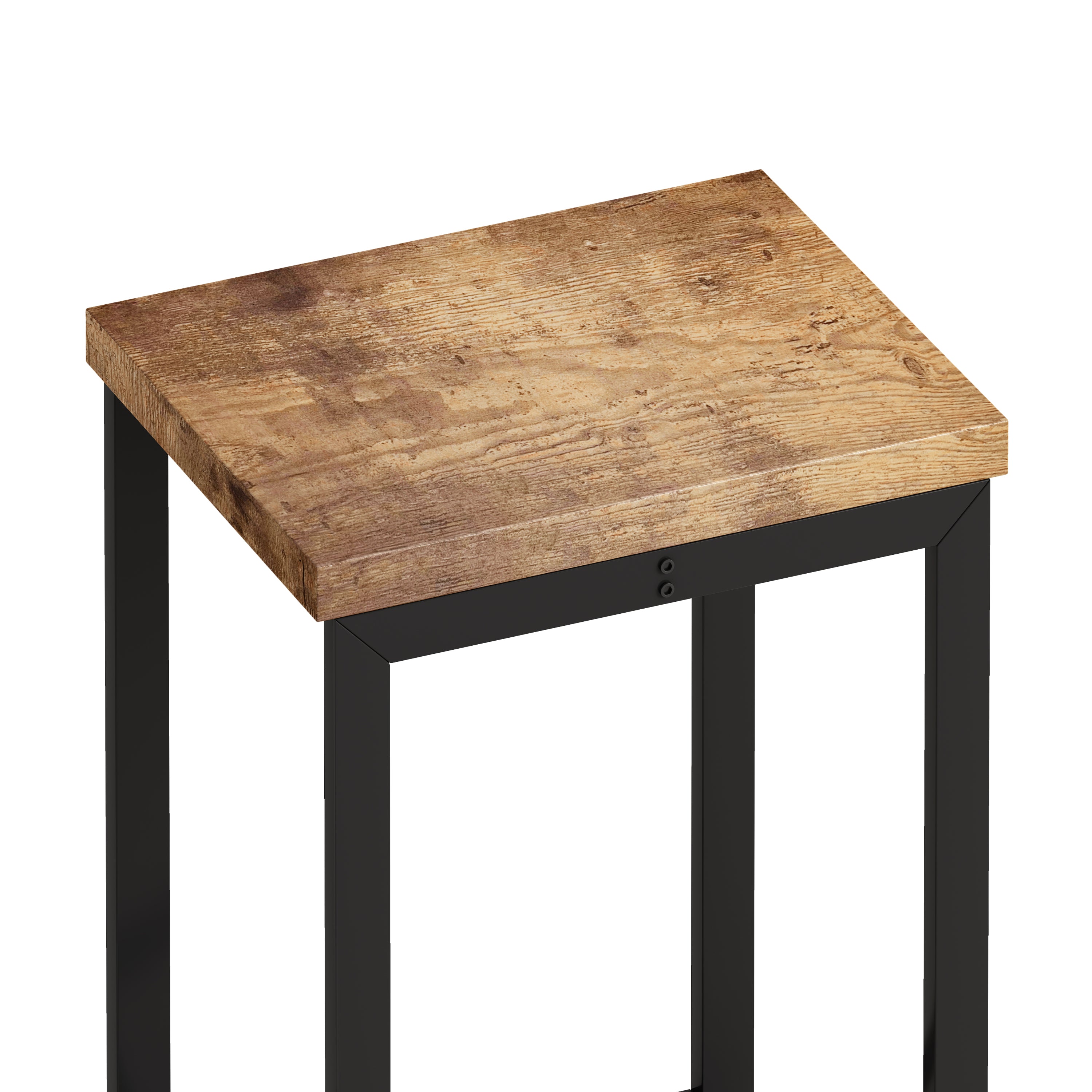 Modern Design Kitchen Dining Table, Pub Table, Long Dining Table Set with 3 Stools, Convenient Hanging Stool Design, Natural+Black,(Same SKU:W757P146463) - Grand Goldman Shop