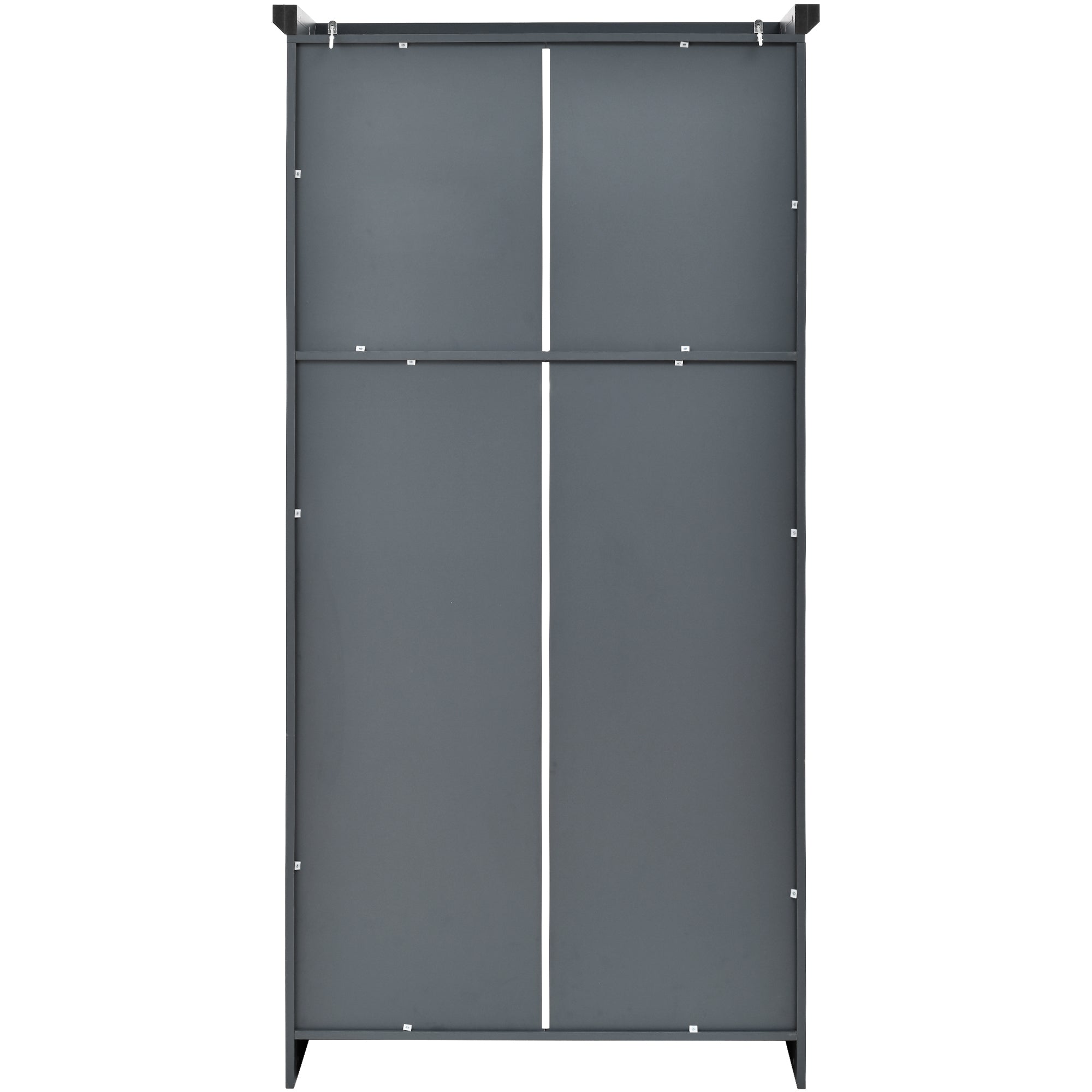 [Assembly Video Provided] TOPMAX 35.5x17.6x70.9inch Freestanding Kitchen Pantry Cabinet, Tall Storage Cabinet with 4 Doors, 2 Door Shelves, 8 Pull-out Trays and Adjustable Shelf for Dining Room, Gray - Grand Goldman Shop