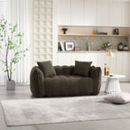 Cozy Beanbag Chair with High Resilience Foam Core for Two - Olive Green Chenille, 66x35x25 inches - Grand Goldman Shop