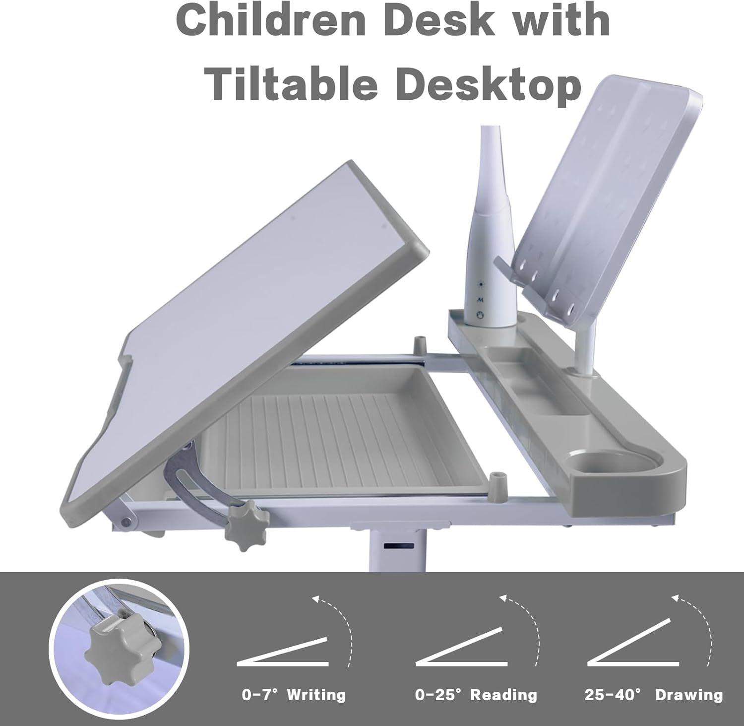 Desk for Kids Desk and Chair Set Kids Art Desk Drafting Table Desk Set with Adjustable Height, 40-Degree Tiltable Children De