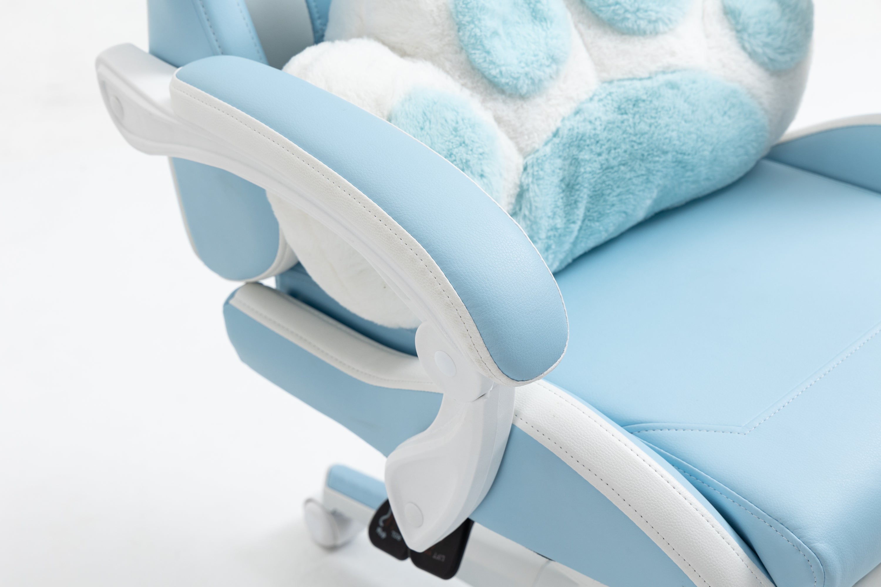 Cat Ears Gaming Chair - Ergonomic PU Leather Office Chair, Cute Chair with Footrest for Adult 310lbs Capacity, 90°-155° Recli